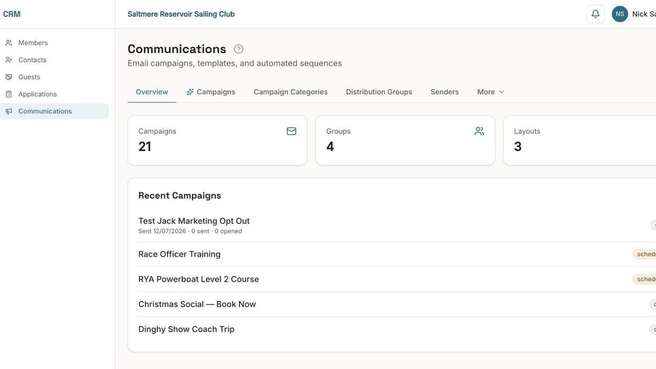 Email campaigns in Sail