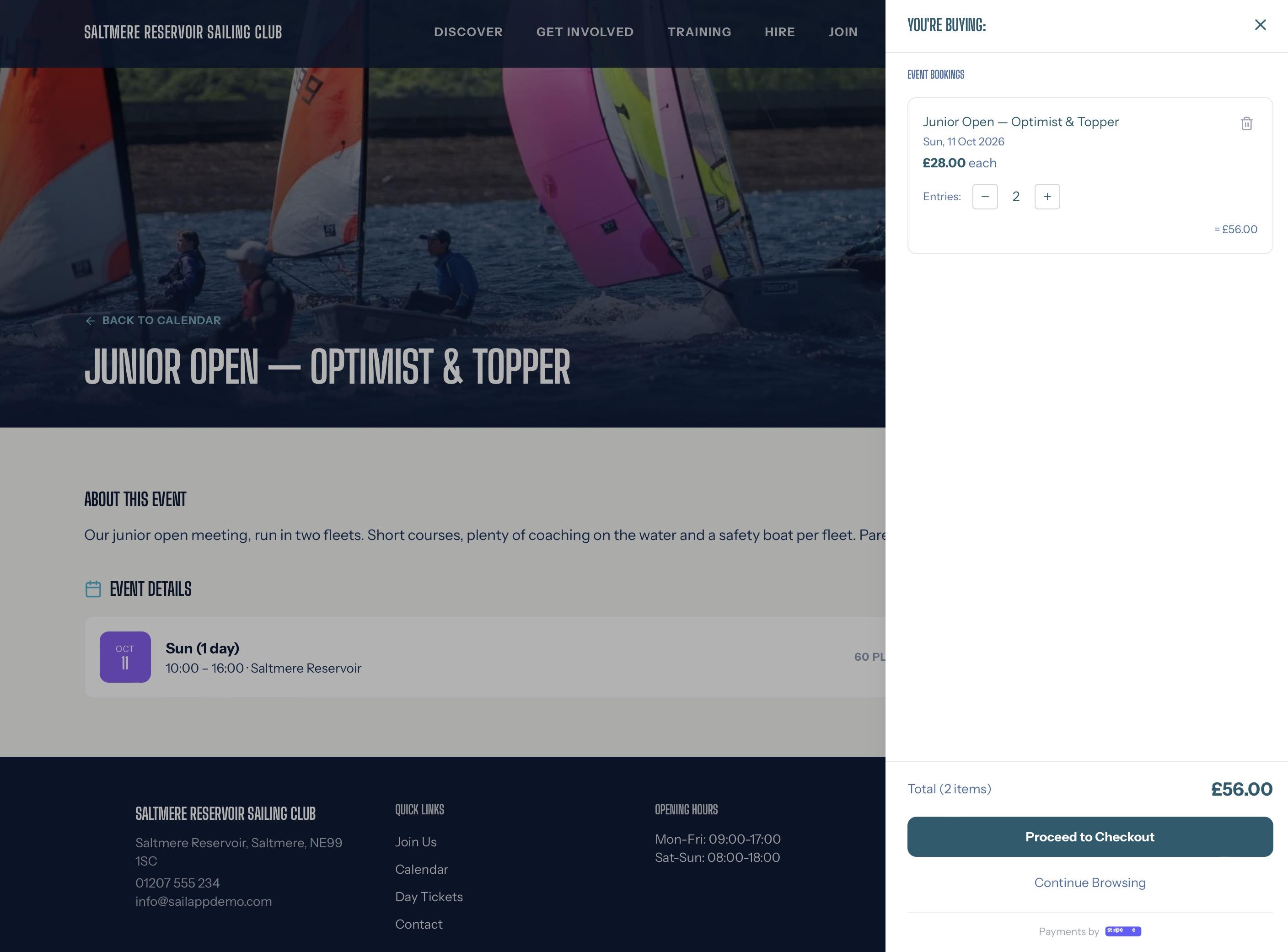 Online payments in the Sail app